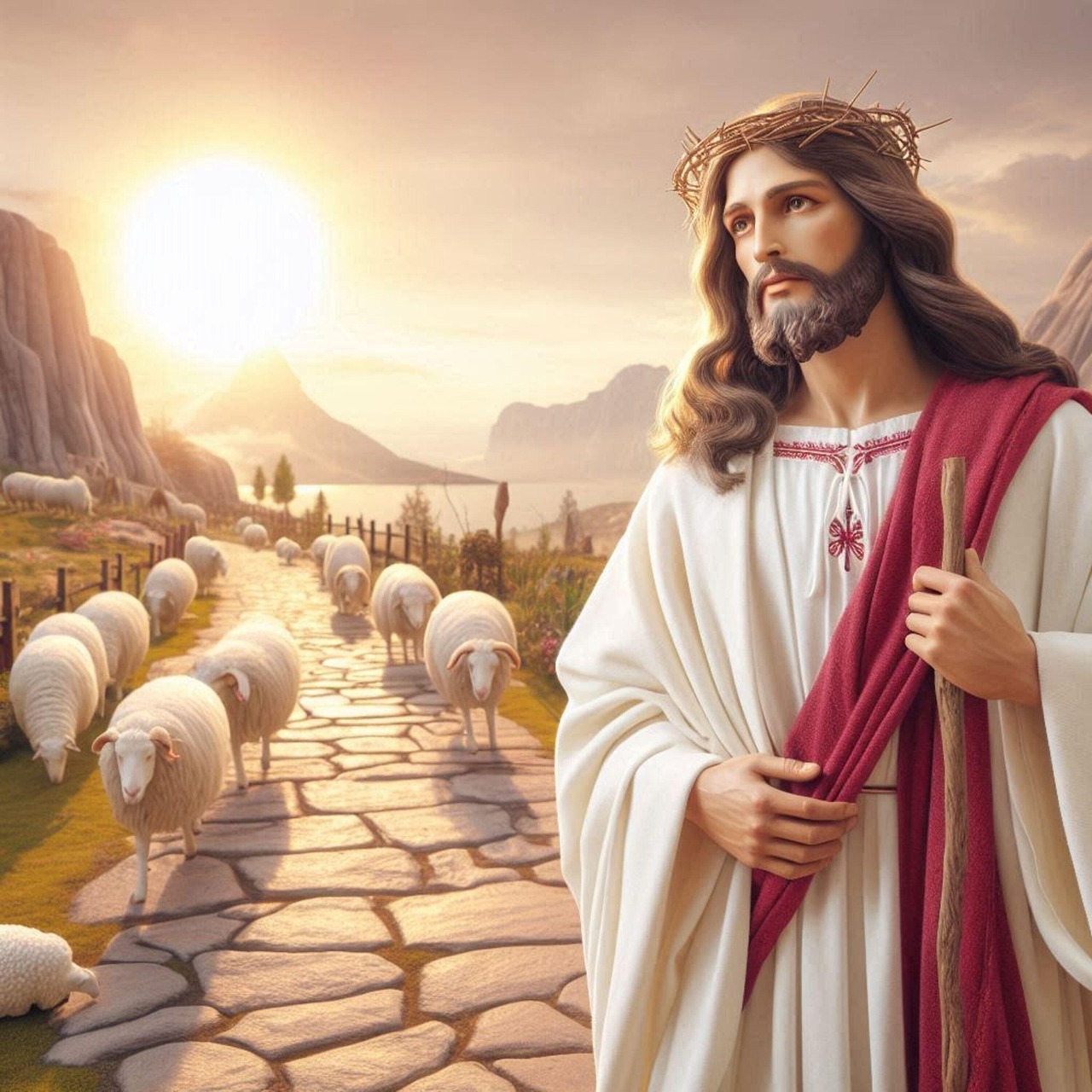 Jesus and sheeps