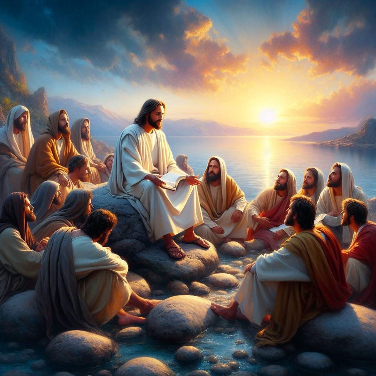 Jesus teaching the Lord’s Prayer